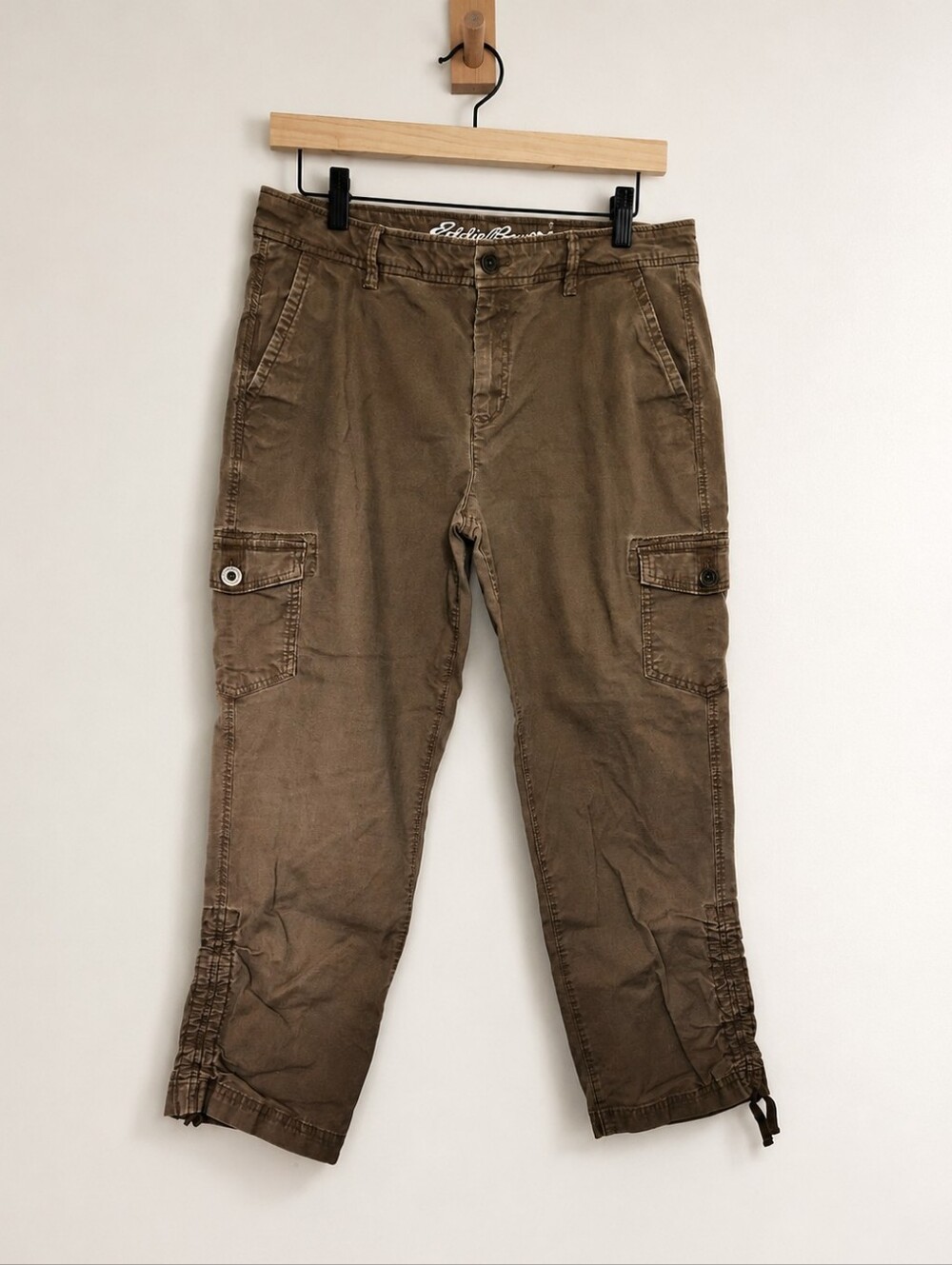 Eddie Bauer Women's Size 8 Brown Stretch Utility Hiking Cropped Cargo Pants